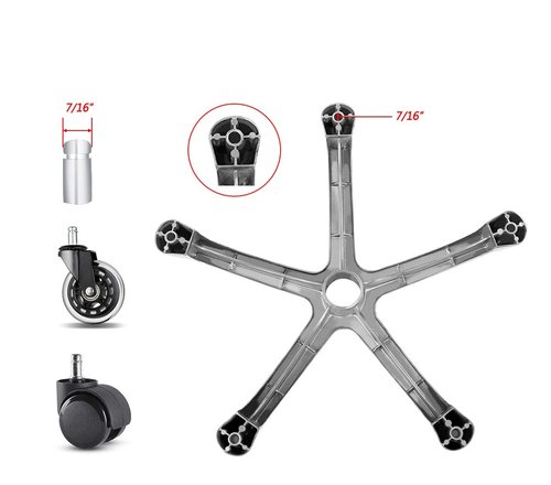Antlu Chair Base Leg Replacement Parts to Repair Office Swivel Pneumatic Chair Bottom, Heavy Duty Aluminum Metal (20.5 inches)