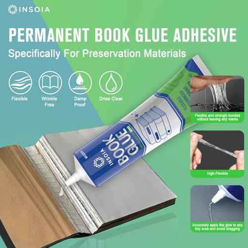 Book Glue, 15ML x 2 Book Adhesive, Clear Book Binding Adhesive, Flexible Paper Glue for Book Repair and Bonding, Envelopes, Postcards, Paper Craft, Greeting Cards, Invitations, Crafts DIY