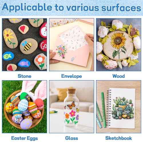 12 Pack Metallic Markers, Dual Tip Glitter Pens for Black Paper & Rock Painting Metallic Acrylic Paint Markers for DIY Crafts, Scrapbooking, Glass, Wood, Cards Alcohol Based Quick Dry Ink