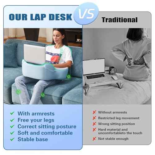 Reading Pillow, Lap Desk, Soft Laptop Pillow for Lap, Portable Desk, Gaming Pillow for Bed, Couch, Car