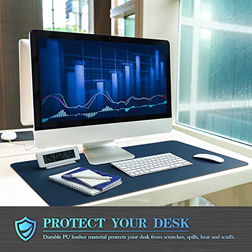 K KNODEL Large Sewing Leather Desk Mat - Dark Blue, 31.5" x 15.7"