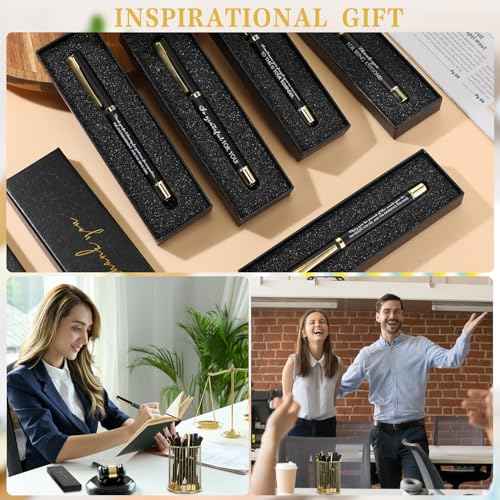 PerKoop 30 Set Thank You Pen Employee Appreciation Ballpoint Pen with Engraved Inspirational Quotes with Box for Thanksgiving Medical Assistants Teacher Student Office Black Ink(Black,Mixed)