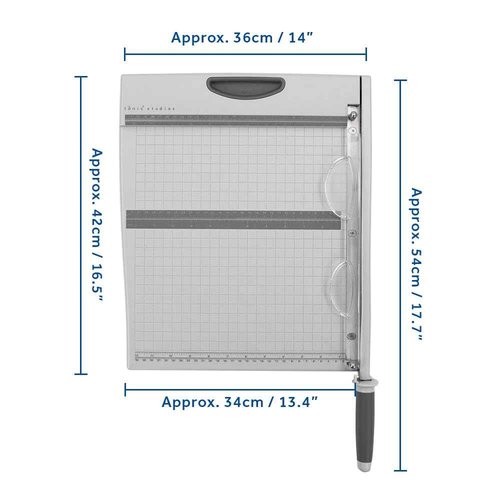 Tonic Studios Paper Cutter Tool - Large Guillotine Paper Trimmer for Cardstock, Photos, and Scrapbooking - 12.25 Inch Cutting Length with Ruler and Grid Lines