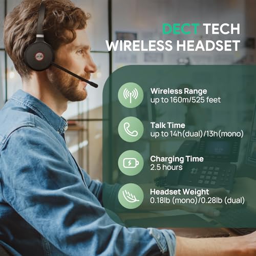 Yealink WH62 Mono Wireless DECT Headset for IP Phone & PC, Teams Certified