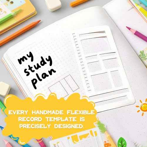Handmade Flexible Record Template, Reusable Planner Stencils for Journaling, Calendar, Checklists, Scrapbooking & DIY Craft Supplies (A Set)