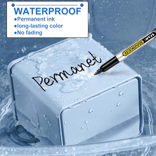 SFAIH 100 Black Permanent Markers Bulk -1s Quick Drying, Fine Point Markers for Writing, Labeling, School & Office, Warehouse, Business, Logistics, Waterproof Ink on Paper, Plastic, Metal, Cardboard