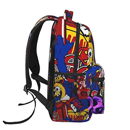 Backpack Shark Teeth Camo Backpacks Travel Laptop Daypack Big Capacity Bookbag Fashion Durable Back Pack for School Boy Girl Men and Women-SuperGraffiti