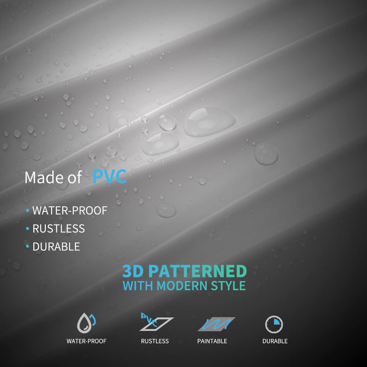 Art3d 3D Wall Panels - Large White PVC Textured Wavy Design for Stunning Interior Décor | Pack of 6 Tiles (47.2"×23.6")
