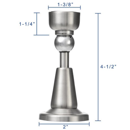 Lizavo DS-002 Stainless Steel Soft-Catch Magnetic Door Stop in Brushed Satin Nickel, Wall Mount (BSN 6 Pack)
