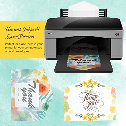 Eersida 200 Frosted Glassine Envelopes 2.5 x 4.25 Inch Mini Bags with V Flap - Clear, Printable, Pack of 200