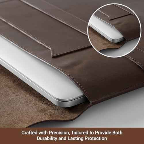 BEVEL & AWL Evoke 100% Full Grain Cow Leather Sleeve for Laptops, Pro 16 Inch (M1 Pro, M1 Max, M2 Pro, M2 Max, M3 Pro, M3 Max) 2021-2024, Handcrafted Laptop Sleeve 16 Inch Laptop Case