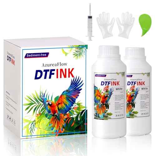 No Sediment DTF White Ink, 1000ML DTF Transfer Ink White for PET Film, with Bottle Opener, Anti Clogging Heat Transfer Ink for Epson ET-8550, L1800, L800, R2400, P400, P800, XP15000 (500ml x 2)