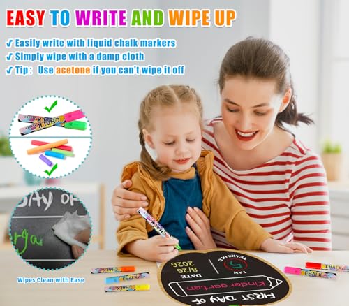 WALENGIF A-Chalkboard First & Last Day of School Sign - Double-Sided Reusable Back to School Board