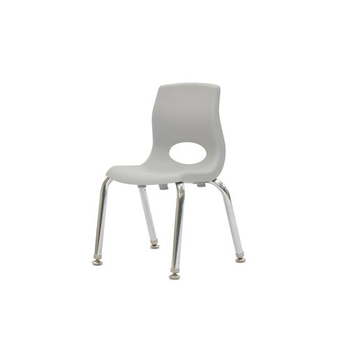 Children’s Factory, AB8010GYC, MyPosture Plus 10" H Chair, Gray with Chrome Legs, Kids Preschool, Daycare or Classroom Flexible Seating, Toddler Desk Chair