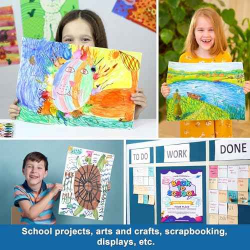 50 Pcs Poster Board 22" x 28" White Poster Paper Bulk, ROOKEA 250 GSM Vision Board for School Arts Craft Projects Presentations Drawing Scrapbooking Blank Graphic Display Office Supplies