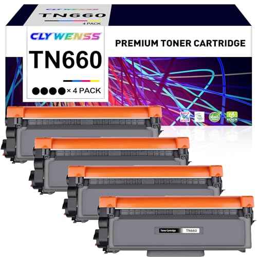 Compatible Toner Cartridge Replacement for Brother TN660 TN-660 TN630 High Yield for HL-L2300D HL-L2380DW HL-L2320D HL-L2340DW MFC-L2720DW MFC-L2680W DCP-L2540DW Printer (Black, 4-Pack)