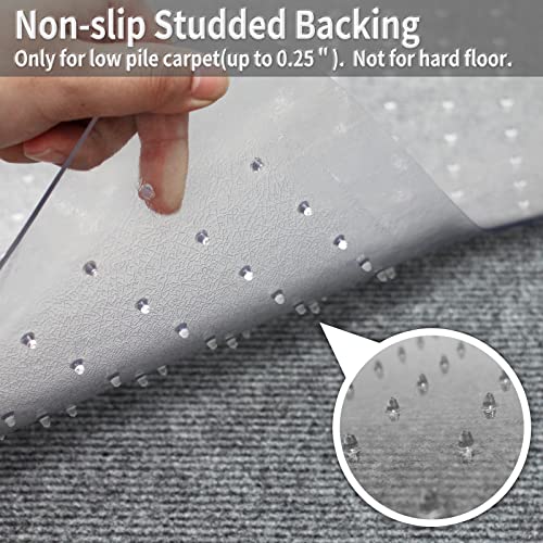 SHAREWIN Office Chair Mat for Carpet Floors, 47" x 59" Clear Desk Chair Mats for Low Pile Carpeted Protector, Sturdy PVC Computer Chair Mats Anti-Slip and Easy to Clean for Home & Office