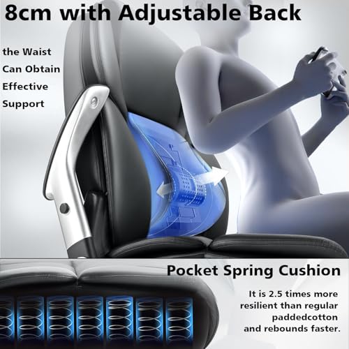 Zonelucky Black Heavy-Duty Big & Tall Office Chair, 600 lb Rated Ergonomic Desk Chair