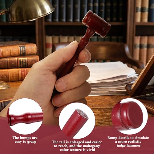 Mini Wooden Judge Gavel Set - Handcrafted Courtroom Mallets for Meetings & Auctions