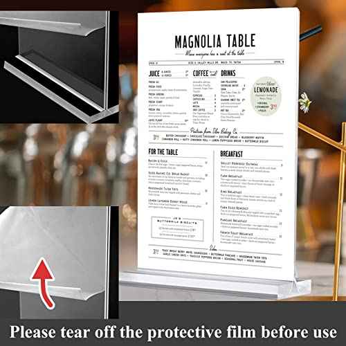 Arrobust Acrylic Sign Holder 8.5 x 11, Double Sided Clear Acrylic Display Table Signs Stand, T Shape Flyer Holder Plastic for Picture Paper Frame Holder Home Office Menu Retail Show Fair, 6 Pack