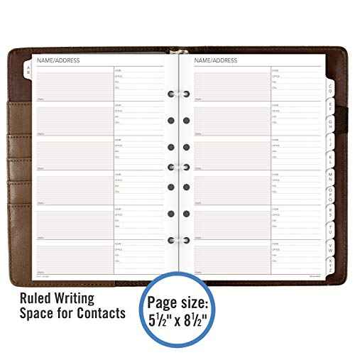 AT-A-GLANCE Day Runner Harrison Phone and Address Book, Directory, 5-1/2" x 8-1/2", Size 4, Brown (1124-0286)