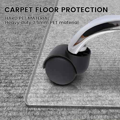 Office Chair Mat - Heavy Duty, 47"x32", 1/7" Thick, Flat Shipping, Suitable for Carpet and Hardwood Floor