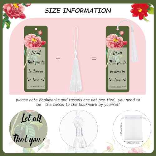 Spakon 100 Sets Mother's Day Church Gifts Bible Verse Bookmarks Inspirational Bamboo Pens Gift Bags Mom Christian Gifts Bulk Religious Mothers Day Party Favors