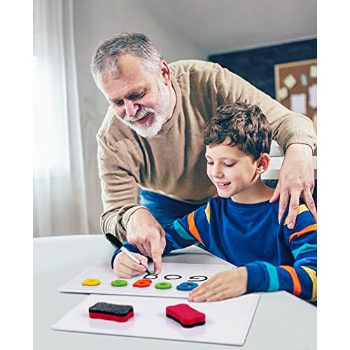GAMENOTE White Board Dry Erase, Small Magnetic Lined White Board Set, Double Sided Magnet Ruled Lap Boards Whiteboard for Kids and Student Learning, 9x12 Inches (Pack of 12)