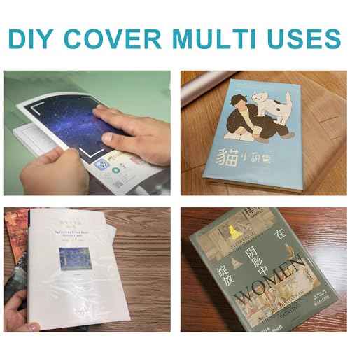 Clear Contact Paper Roll, 17.7in x 5ft Self-Adhesive Vinyl Covering Peel and Stick for Books, Shelves, Documents, Drawers & Crafts ? Waterproof, Removable & Easy to Apply