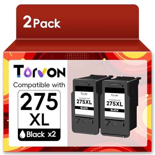 Remanufactured Ink Cartridges Replacement for Canon 275 Black Ink 275XL PG-275 PG-275XL Black Ink for TR4722 TS3722 TS3522 TR4720 TS3500 TS3520 TR4700 TS3720 Printer(2 Black)
