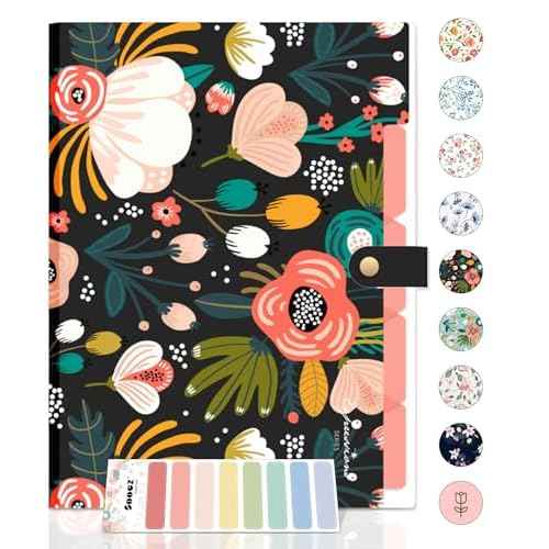 Sooez Expanding File Folders Organizer, Folders with 5 Pockets, Folders for Documents w/Sticker, Accordion File Organizer, Paper Receipt Bill Filing Organizer, School Office Travel Essentials Supplies