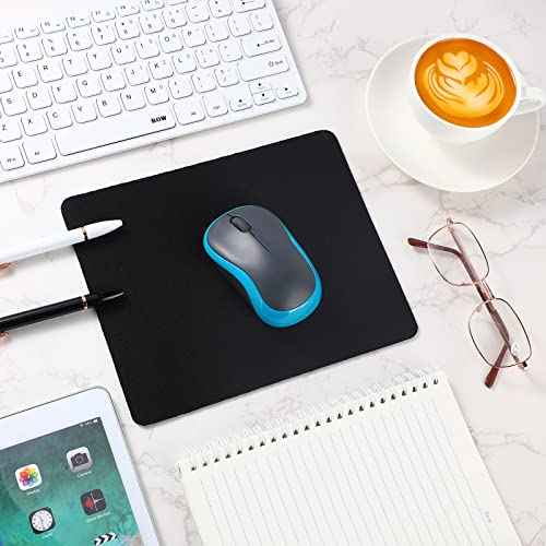 Crtiin 100 Pack Mouse Pad Bulk 7.09 x 8.66 x 0.08 Inches Black Computer Mousepad with Non Slip Rubber Base Gaming Mousepad for Desk Gaming Home Office Computer Laptop Smooth Mouse Control