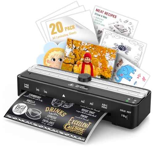 Laminator Machine, 9 Inch with 20 A4 Sheets Thermal and Cold Lamination Built in Cutter Quick Warm Up,Portable Laminating Machine for Home Office School Use
