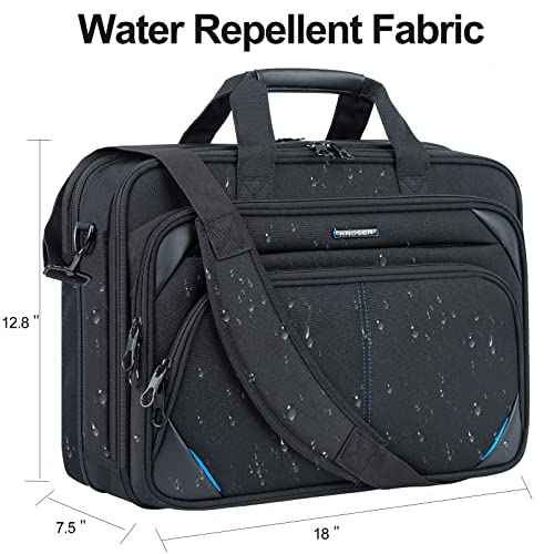KROSER Laptop Bag 17.3 Inch Premium Laptop Briefcase, Expandable Laptop Shoulder Messenger Bag Durable Computer Case