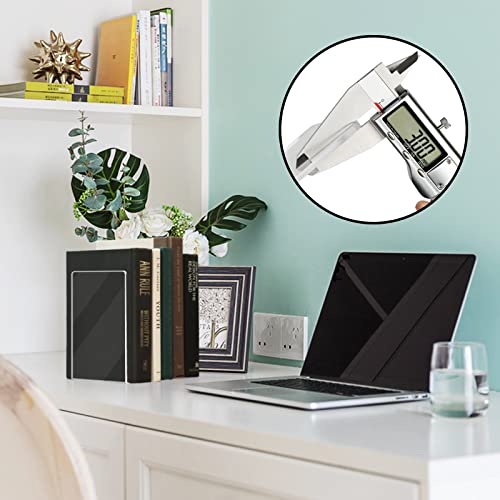HappyHapi 6 Pair Acrylic Bookends - Clear Heavy Duty Shelving Support