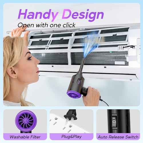 Electric Air Duster - Air Blower - Multi-Use Compressed Air Duster for Keyboard- Computer and PC - 5.74 oz Powerful Motor