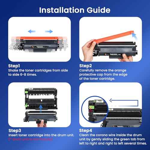 TN830XL Toner Cartridge Replacement for Brother TN830XL TN830 XL/V/R TN-830 Toner Work with HL-L2460DW DCP-L2640DW MFC-L2820DW HL-L2405W HL-L2400D Printer 2-Pack Black