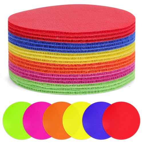 36 Pcs Carpet Spot Markers, 4 Inch 6 Colors Carpet Dots for Classroom, Durable Floor Dots, Sit Spots for Home, Gym Agility Training, Kindergarten & Teacher Classroom Decor Supplies