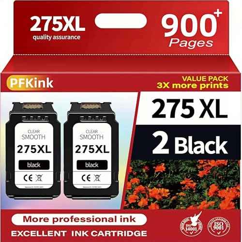 275XL Ink Cartridge Replacement for Canon Ink 275 275XL Black PG-275 PG-275XL Works for Canon PIXMA TR4720 TS3720 TS3500 TS3522 TS3520 TS3722 TR4700 TR4722 TR4723(2 Black)