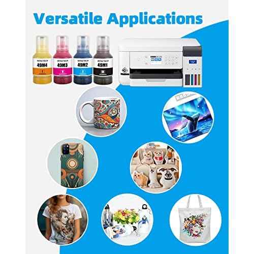 T49M Sublimation Ink for SureColor F170 F570 Dye-Sublimation Printer (140ml x 4, T49M1 T49M2 T49M3 T49M4, Autofill