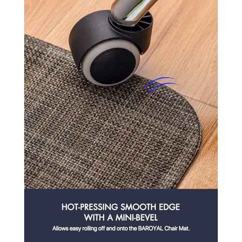 Office Chair Mat for Hardwood Floor Under Desk Computer Rolling Chair Mat for Wood/Tile Floor Non-Slip Heavy Duty Desk Rug PVC Plastic Hard Floor Protector 45"x 53" (Dark Walnut)