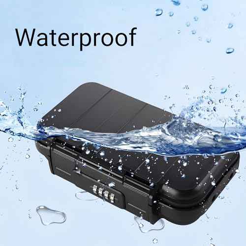 Portable Security Case, Combination Key Lock Box With Removable Chain - Mini Travel Box for Outdoor Use