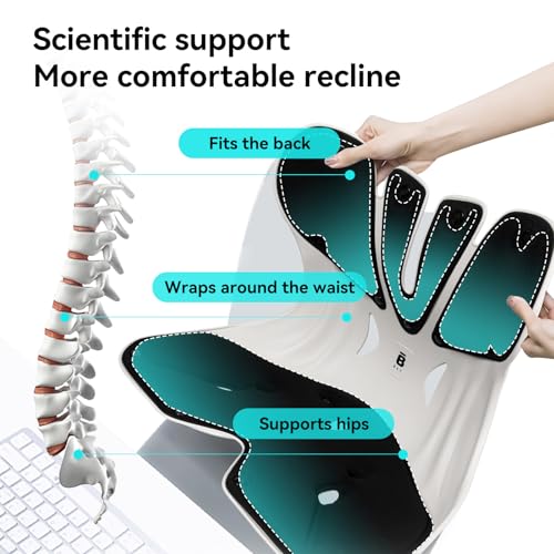 BKT Lumbar Support Seat Cushions Oversized Edition Ergonomic Office Chair for Students Office Workers Nursing Mothers Long Sitting Outdoor Fishing Floor Chair (XL-Black)