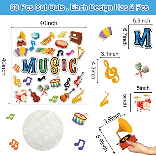Party Greeting Music Notes Bulletin Board Decorations - Music Cutouts for Birthday & Classroom