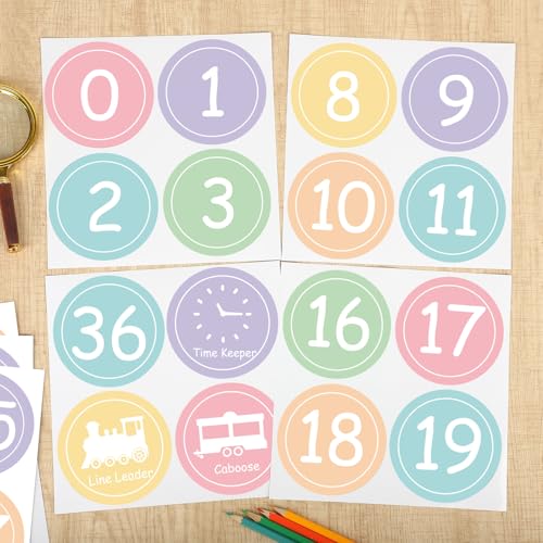 COCHIE 4-Inch Pastel Colorful Classroom Floor Spots - 52PCS Vinyl School Line Up Stickers
