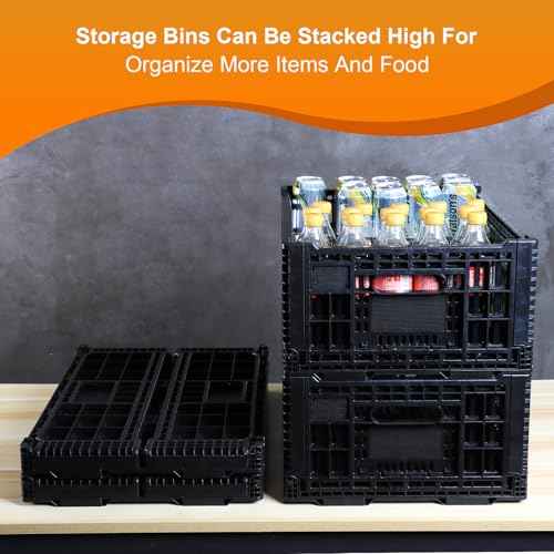 Collapsible Storage Bin Container£¬52 Liter Transfer heavy duty plastic storage box , Versatile Storage Basket milk crates (1)