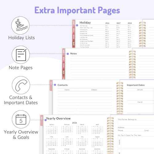 Forvencer Planner 2026-2027, 17 Month Weekly and Monthly Calendar Planner, Jan 2026 -May 2027, 6.3" x 8.4", Daily Agenda Book with Tabs, College Organizer Notebook, School Supplies for Student Teacher Classroom, A5, Purple