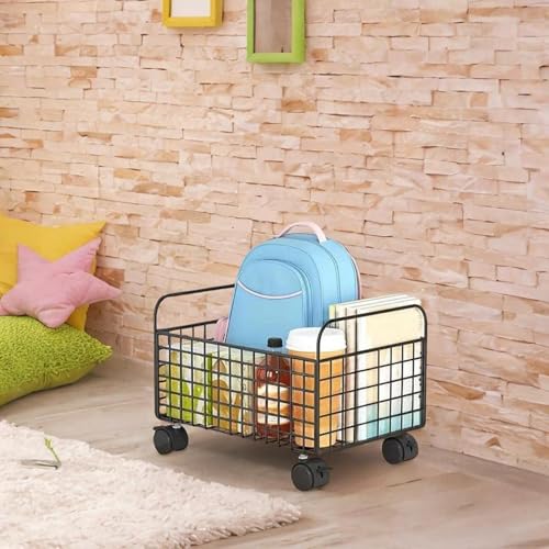 Milageto M Rolling Book Cart Under Desk Storage Carts with Wheels