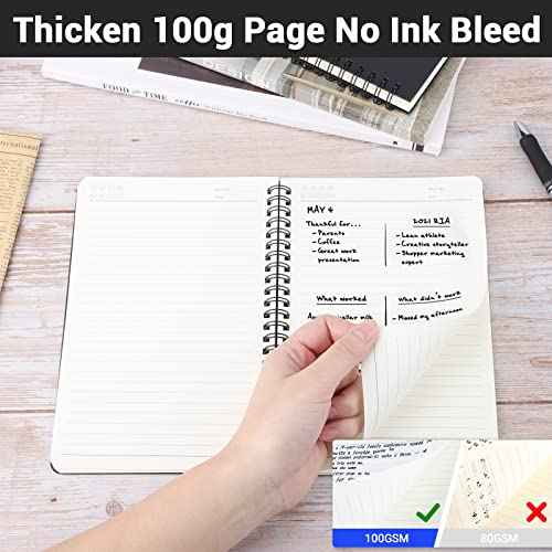 EUSOAR Spiral Notebook, A5 12packs 5.5"X8.3" 120 Pages Lined Travel Writing Notebooks Journal, Memo Notepad Sketchbook, Students College Office Business Subject Diary Ruled Book Journal-Black Cover