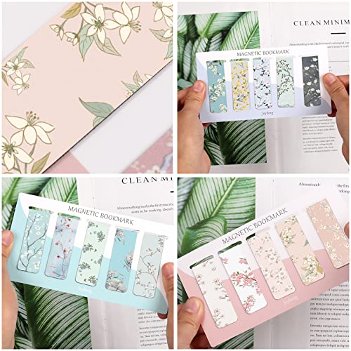 15PCS Magnetic Bookmarks Floral Style for Women, Students & Teachers - Joyberg